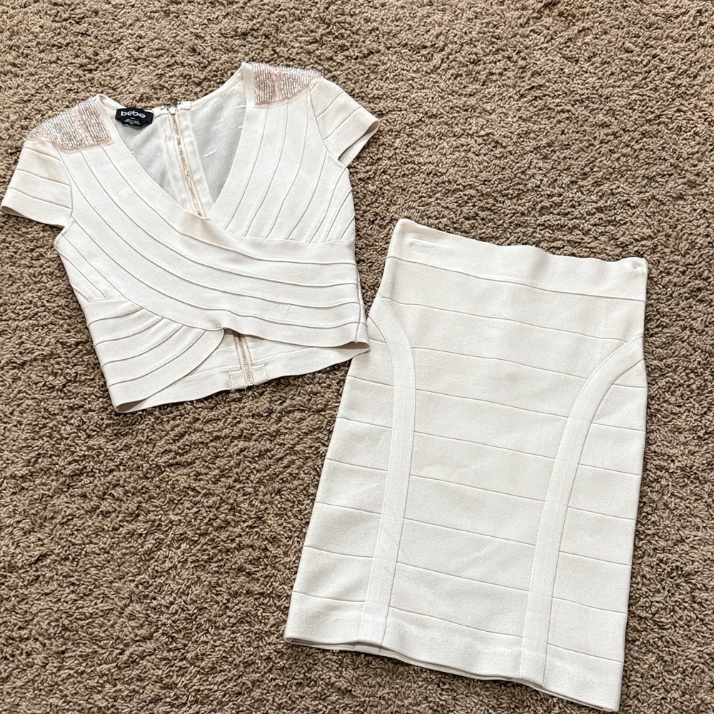 Bebe Cream Skirt Set